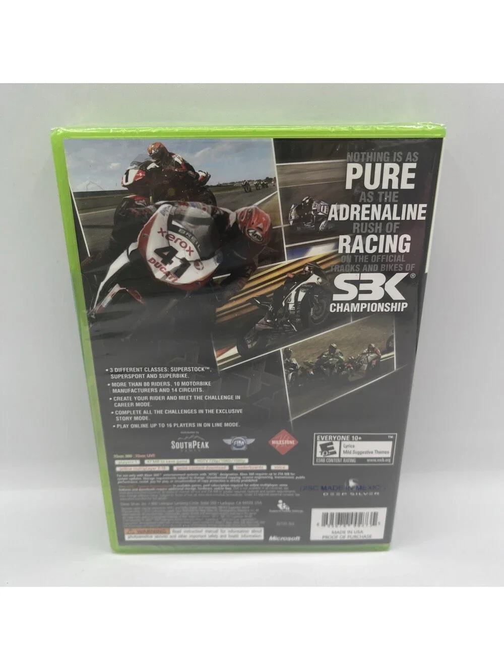 SBK X: Superbike World Championship (Microsoft Xbox 360, 2010) Sealed New